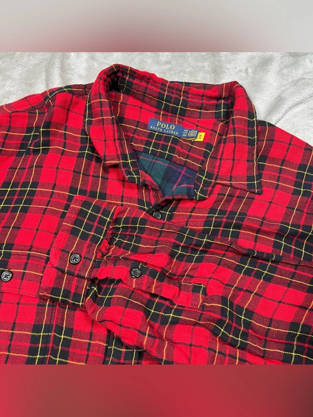 NWT Polo Ralph Lauren Plaid Workshirt Mens 4XB Red Double Faced Tartan Flannel